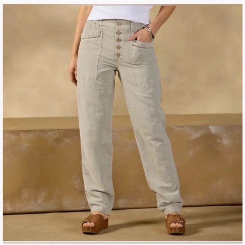NWT Sundance Linen Cotton
Blend Pants Exposed Button Fly Size 2.